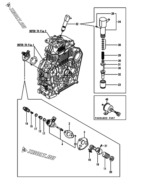  Топливный насос высокого давления (ТНВД) и форсунка двигателя Yanmar L100N6AA9R1EANS