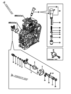  Двигатель Yanmar L100N6AA9R1EANS, узел -  Топливный насос высокого давления (ТНВД) и форсунка 