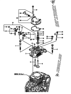  Двигатель Yanmar L100N5CL2T1HAIC, узел -  Головка блока цилиндров (ГБЦ) 