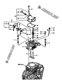  Двигатель Yanmar L100N6FF1P1AAFT, узел -  Головка блока цилиндров (ГБЦ) 