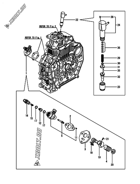  Топливный насос высокого давления (ТНВД) и форсунка двигателя Yanmar L70N6FJ1P1AAFT