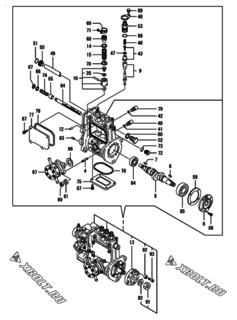  Двигатель Yanmar 3TNV70-DPE, узел -  Топливный насос высокого давления (ТНВД) 