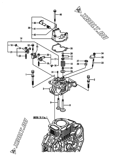 Головка блока цилиндров (ГБЦ) двигателя Yanmar L70N5EJ1T1CAEL