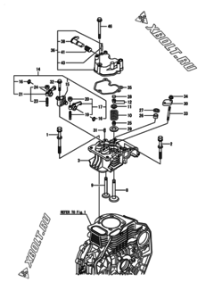  Двигатель Yanmar L70N5EJ1T1CAEL, узел -  Головка блока цилиндров (ГБЦ) 