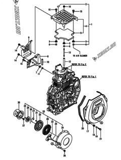  Двигатель Yanmar L70N5EJ1T1CAEL, узел -  Пусковое устройство 