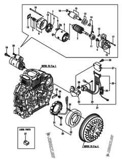  Двигатель Yanmar L70N5EJ1T1CAEL, узел -  Стартер и генератор 