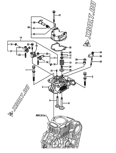  Головка блока цилиндров (ГБЦ) двигателя Yanmar L100V6CA1L1CA