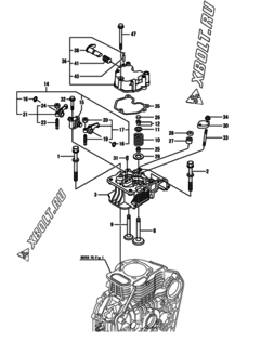  Двигатель Yanmar L100V6CA1L1CA, узел -  Головка блока цилиндров (ГБЦ) 