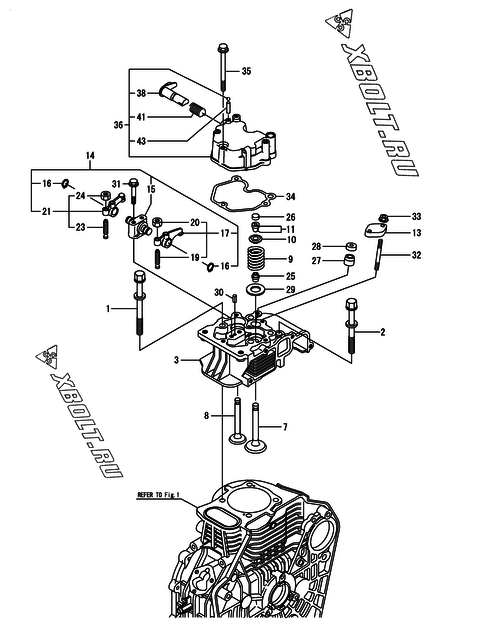  Головка блока цилиндров (ГБЦ) двигателя Yanmar L100V6DA1F1CA