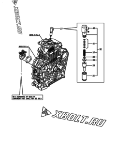  Двигатель Yanmar L100V6DA1F1CA, узел -  Топливный насос высокого давления (ТНВД) и форсунка 