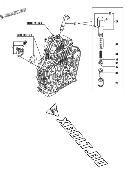  Топливный насос высокого давления (ТНВД) и форсунка двигателя Yanmar L100V6EJ1T1AAS1
