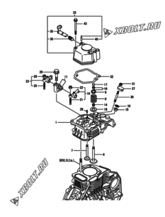 Двигатель Yanmar L70AE-DEMBYC, узел -  Головка блока цилиндров (ГБЦ) 