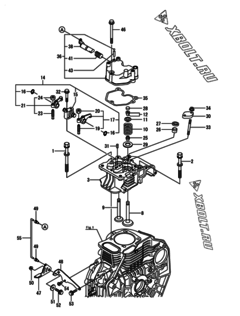  Двигатель Yanmar L70V6-GEY2, узел -  Головка блока цилиндров (ГБЦ) 
