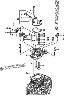  Двигатель Yanmar L70N5AJ8T1AAWK, узел -  Головка блока цилиндров (ГБЦ) 