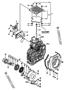  Двигатель Yanmar L70N5AJ8T1AAWK, узел -  Пусковое устройство 