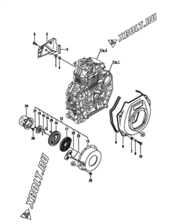  Двигатель Yanmar L70N5-GEY2, узел -  Пусковое устройство 