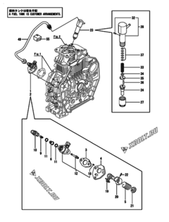  Двигатель Yanmar L70N5-GY2, узел -  Топливный насос высокого давления (ТНВД) 