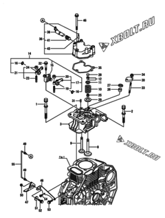  Двигатель Yanmar L70N6-PYT2, узел -  Головка блока цилиндров (ГБЦ) 