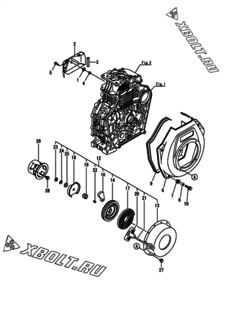  Двигатель Yanmar L100N6-PYT2, узел -  Пусковое устройство 