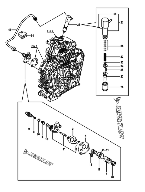  Топливный насос высокого давления (ТНВД) и форсунка двигателя Yanmar L100N6-PYT2