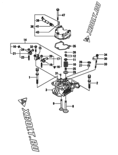  Двигатель Yanmar L100N5-GEHYS, узел -  Головка блока цилиндров (ГБЦ) 