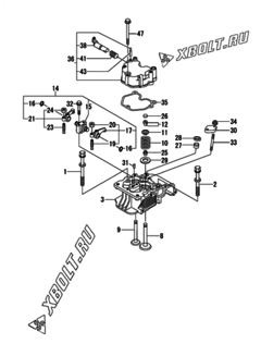  Двигатель Yanmar L100N6-GEHYS, узел -  Головка блока цилиндров (ГБЦ) 