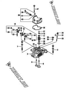  Двигатель Yanmar L100N5EN9C9HAMA, узел -  Головка блока цилиндров (ГБЦ) 