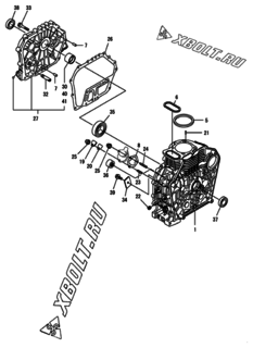  Двигатель Yanmar L100N6-METMRYI, узел -  Блок цилиндров 