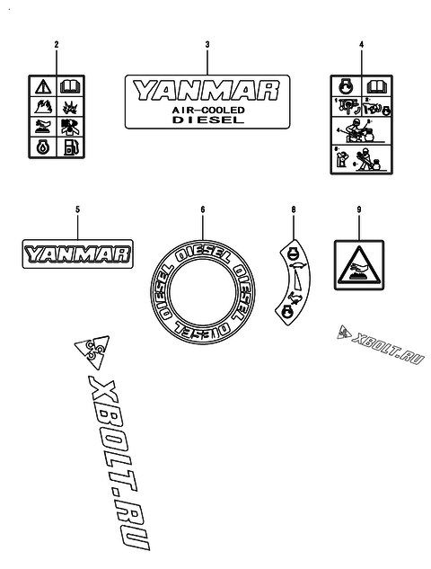  Шильды двигателя Yanmar L100N6-METMRYI