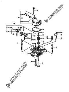  Двигатель Yanmar L100N6-METMRYI, узел -  Головка блока цилиндров (ГБЦ) 