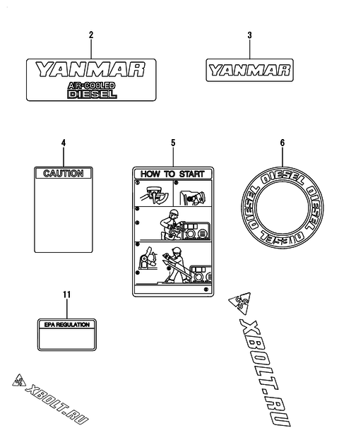  Шильды двигателя Yanmar L70V6TF1T1AAMS