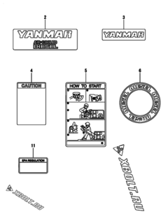  Двигатель Yanmar L70V6TF1T1AAMS, узел -  Шильды 