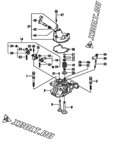  Двигатель Yanmar L70V6TF1T1AAMS, узел -  Головка блока цилиндров (ГБЦ) 