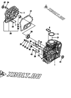  Двигатель Yanmar L100N2CJ1T1JA, узел -  Блок цилиндров 