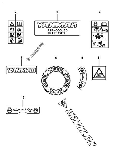  Шильды двигателя Yanmar L48N6CF1T1AAMS