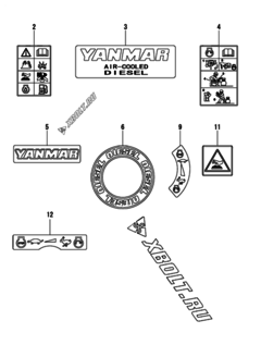  Двигатель Yanmar L48N6CF1T1AAMS, узел -  Шильды 