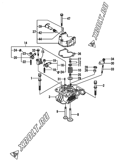  Головка блока цилиндров (ГБЦ) двигателя Yanmar L70N6CA8T1CACR