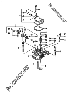  Двигатель Yanmar L100N6CF1T1AAMS, узел -  Головка блока цилиндров (ГБЦ) 