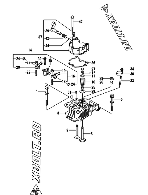  Головка блока цилиндров (ГБЦ) двигателя Yanmar L70N6CA8T1AACR