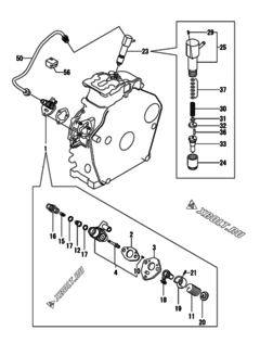  Двигатель Yanmar L70N6CA8T1AACR, узел -  Топливный насос высокого давления (ТНВД) и форсунка 