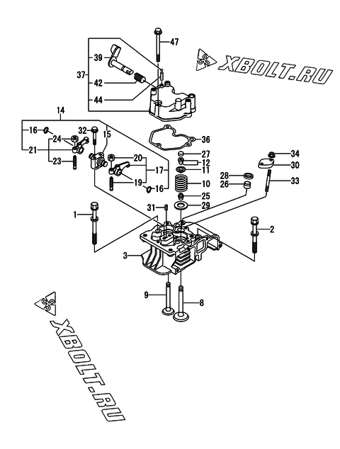  Головка блока цилиндров (ГБЦ) двигателя Yanmar L70N6CF1T0JAML