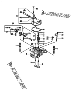  Двигатель Yanmar L70N6CF1T0JAML, узел -  Головка блока цилиндров (ГБЦ) 