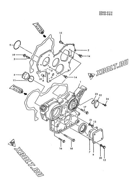  Корпус редуктора двигателя Yanmar 3TN84E-FLA