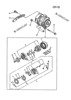  Двигатель Yanmar 3TN84E-FLA, узел -  Генератор 