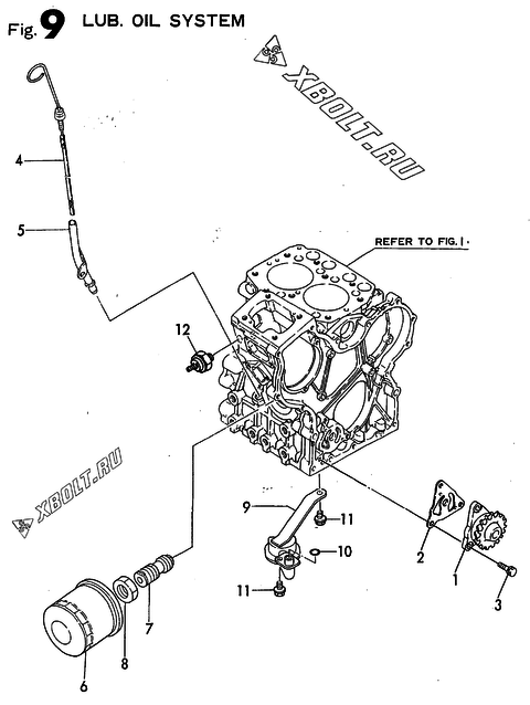  Система смазки двигателя Yanmar 2TN66E-YL