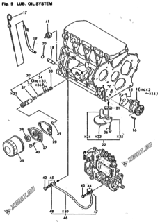  Двигатель Yanmar 4TNA78E-RDWF, узел -  Система смазки 