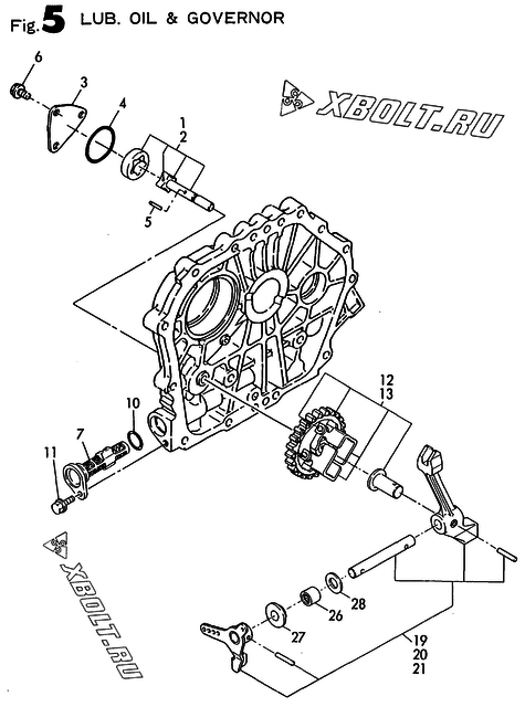  Масляный насос и регулятор оборотов двигателя Yanmar L90AE-DEGMO