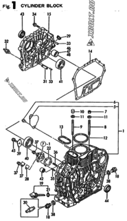  Двигатель Yanmar L90AE-DEPAC, узел -  Блок цилиндров 