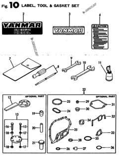  Двигатель Yanmar L90AE-DEPAC, узел -  ЯРЛЫКИ 