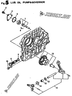 Двигатель Yanmar L40AE-DV, узел -  Масляный насос и регулятор оборотов 